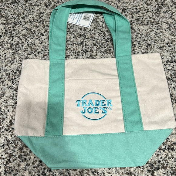 Trader Joe’s Mini Pastel Tote Bag - Green - Picture 2 of 2